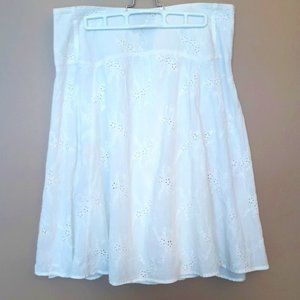 Coupe White Embroidered Skirt Fit and Flare